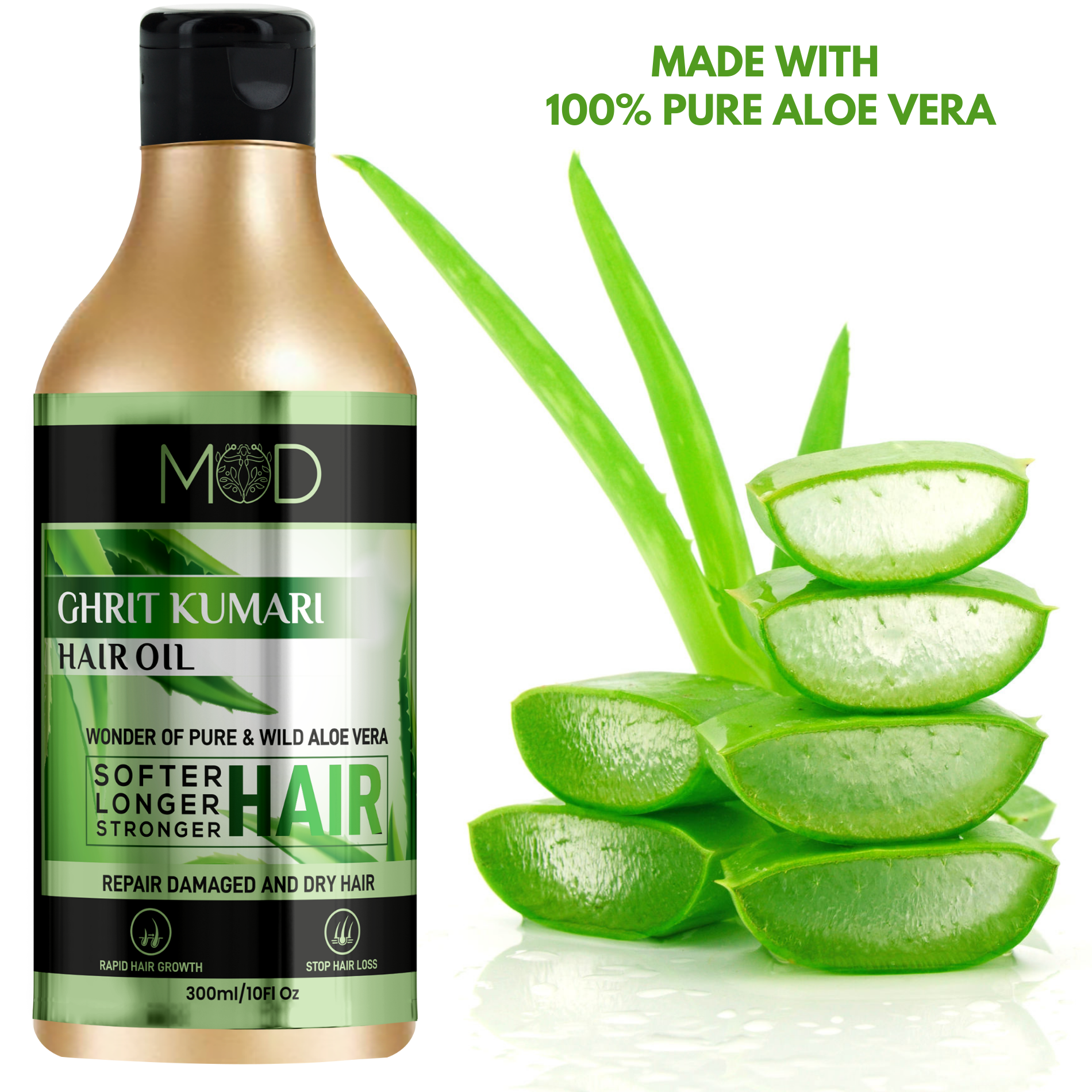 MOD Ghrit Kumari Hair Oil- hair growth with 100% Aloe Vera juice - Mod  Wellness